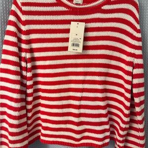 Target Red and White Striped Crew Neck Sweater